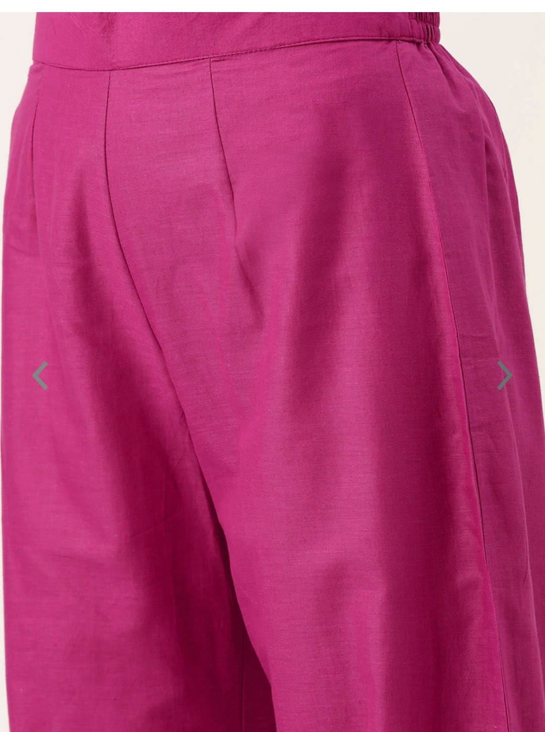 Women Magenta Ethnic Motifs Printed Pure Cotton Kurta with Palazzos