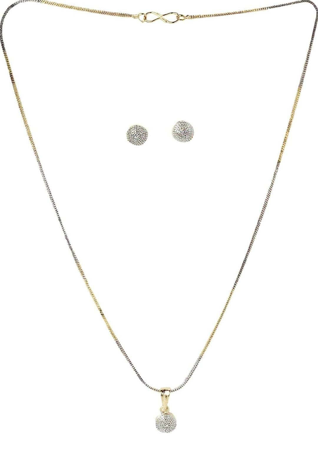 Jewellery Set Gold Plated American Diamond Traditional Stylish Pendant Set, Ring, Bracelet with Earring Jewellery for Women & Girls