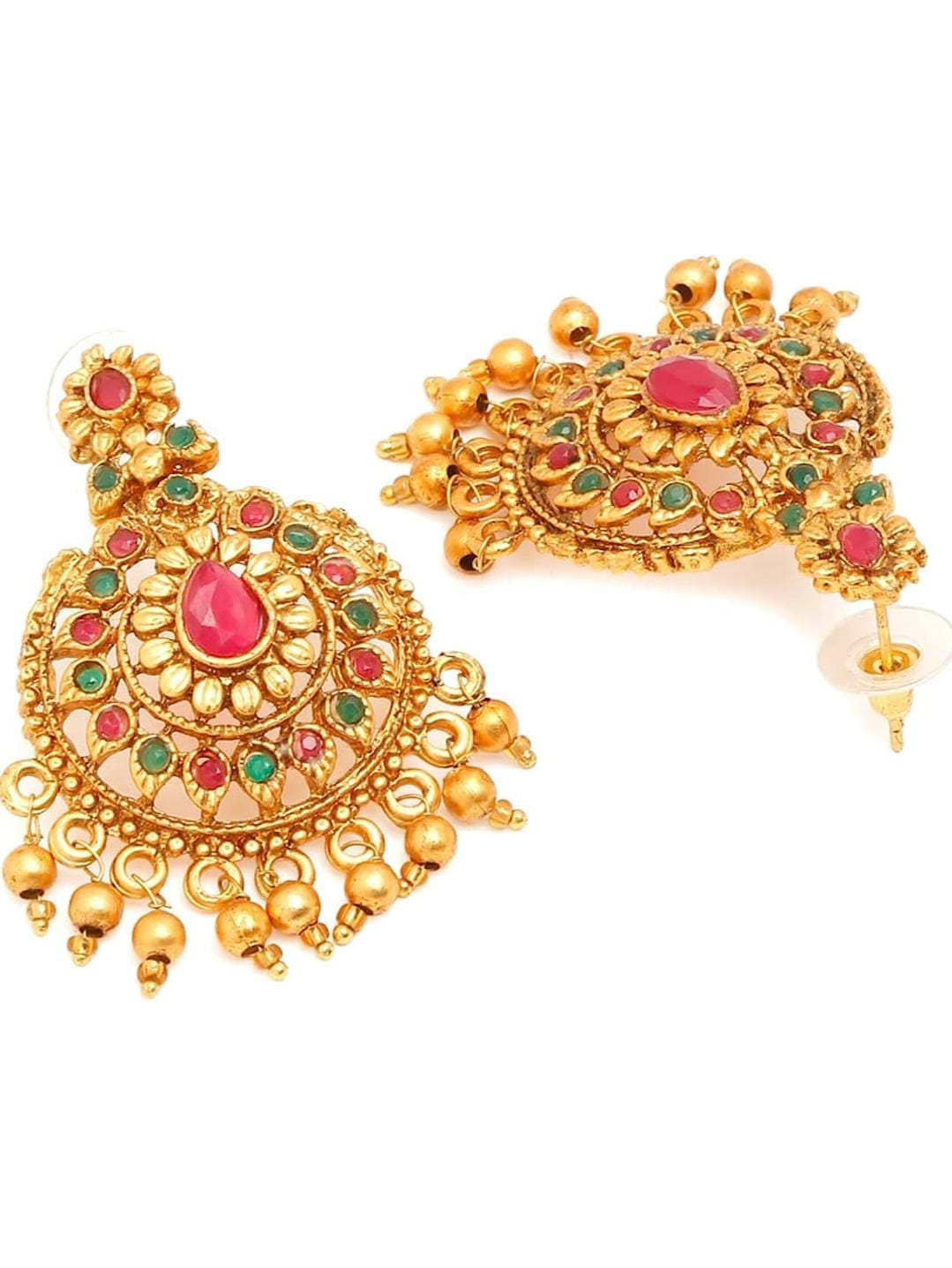 Temple Jewellery Gold Plated Necklace Set Antique Jewellery