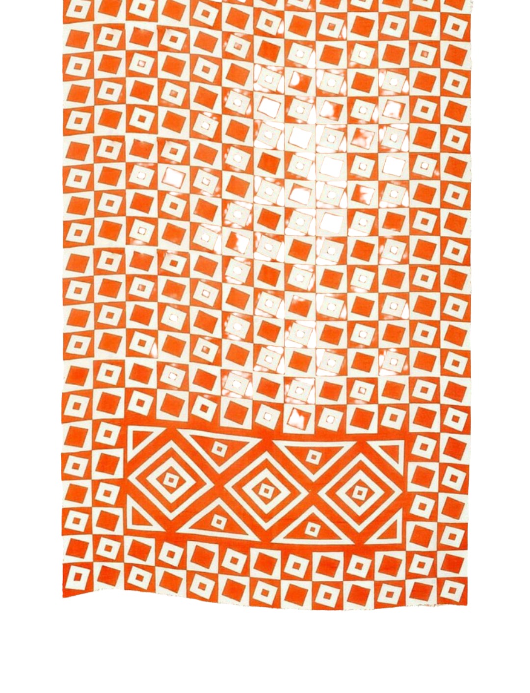 Orange & White Saree