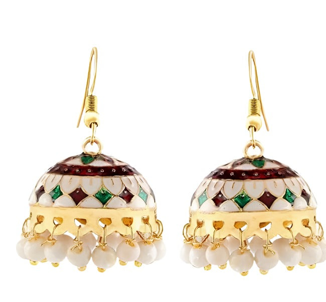 Earrings for Women & Girls | Traditional Multicolor Jhumka | German Silver Earring Set | Dome Shape Jhumki Combo | Accessories Jewellery | Birthday & Anniversary Gift