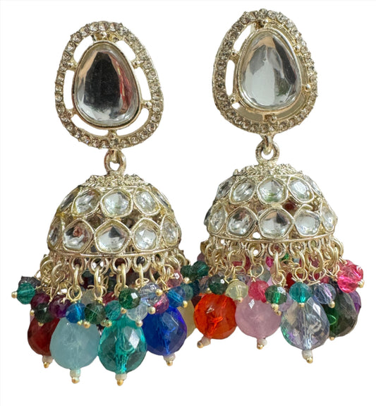 Polki AD Buttalu,polki Artificale Diamond Jhumka Jewelry,sabyasachi Jewelry inspired Jhumka Earrings,Jhumki, indian jewellery