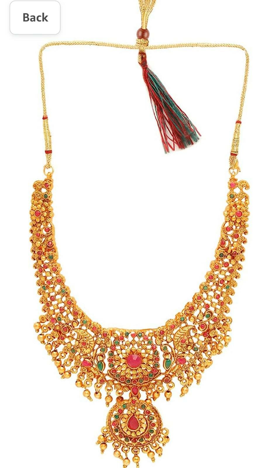 Temple Jewellery Gold Plated Necklace Set Antique Jewellery