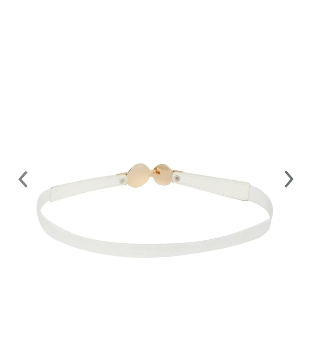 Women White Textured Belt