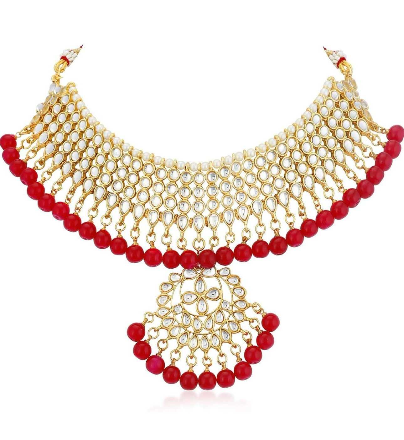 Kundan vergoldetes Halsketten-Set für Damen
