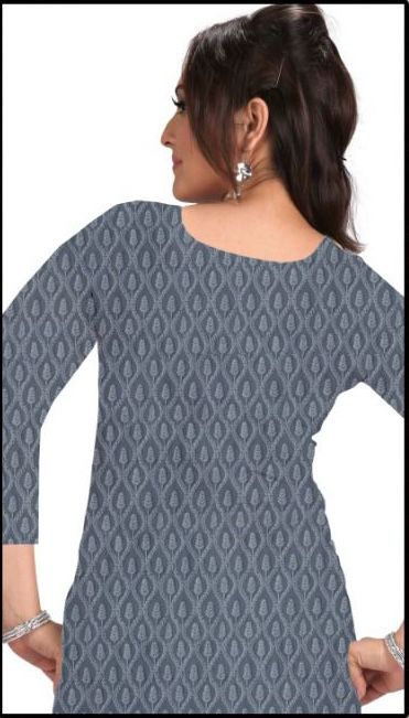 Women Grey Embroidered Chikankari Straight Kurta