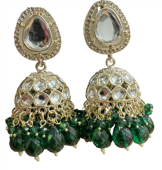 Polki AD Buttalu,polki Artificale Diamond Jhumka Jewelry,sabyasachi Jewelry inspired Jhumka Earrings,Jhumki, indian jewellery