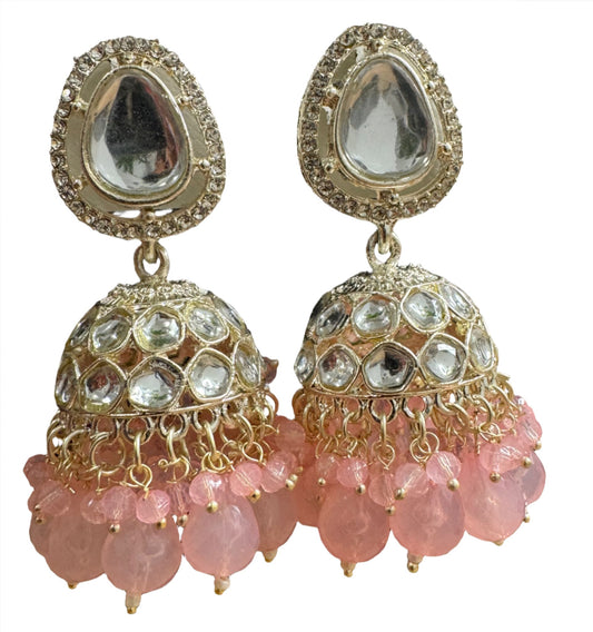 Polki AD Buttalu,polki Artificale Diamond Jhumka Jewelry,sabyasachi Jewelry inspired Jhumka Earrings,Jhumki, indian jewellery