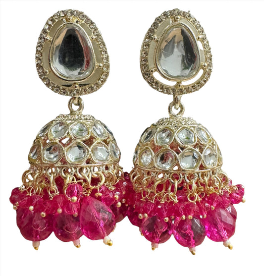 Polki AD Buttalu,polki Artificale Diamond Jhumka Jewelry,sabyasachi Jewelry inspired Jhumka Earrings,Jhumki, indian jewellery
