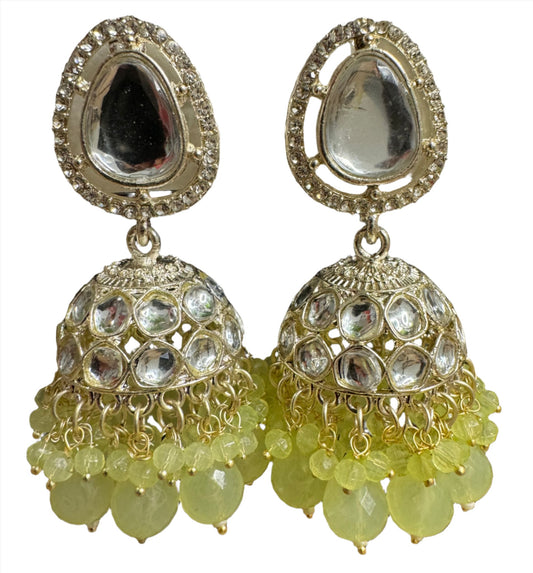 Polki AD Buttalu,polki Artificale Diamond Jhumka Jewelry,sabyasachi Jewelry inspired Jhumka Earrings,Jhumki, indian jewellery