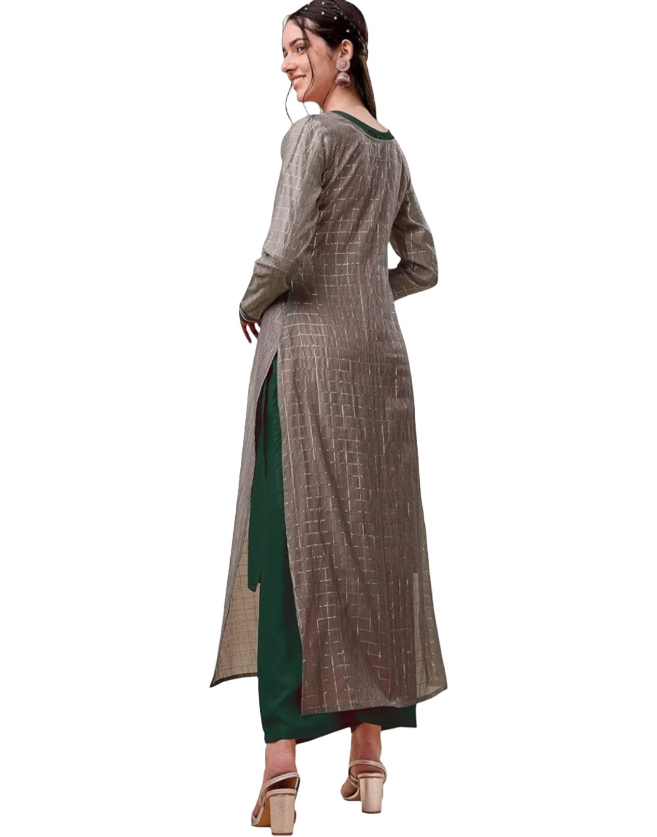 Silk Blend Kurta Palazzo Ethnic Jacket Set In Germany