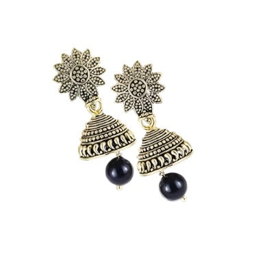 Meenakari Ethnic Antique South Indian  Peacock Jhumki For Women