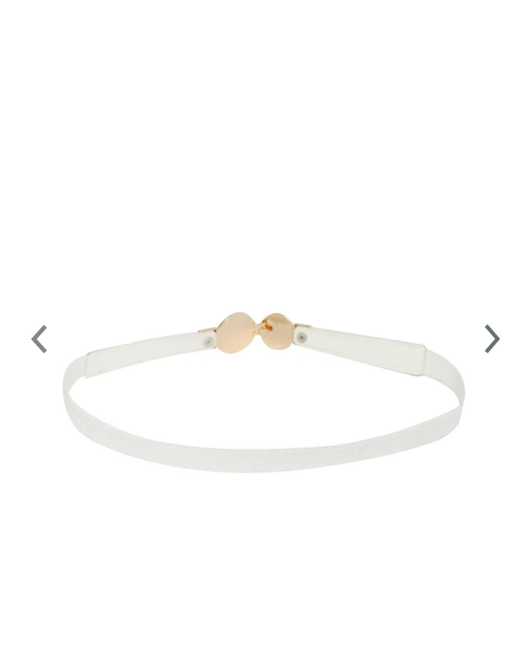 Women White Textured Belt