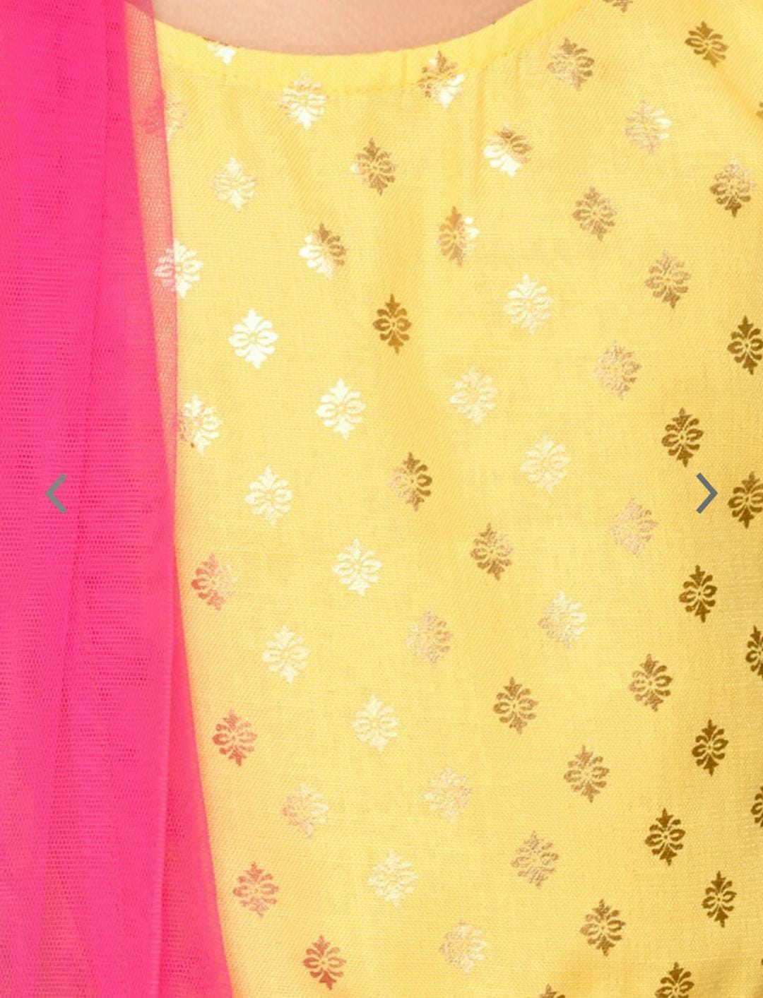 Gelbes Lehenga Choli für Mädchen (5 bis 6 Jahre altes Mädchen) 