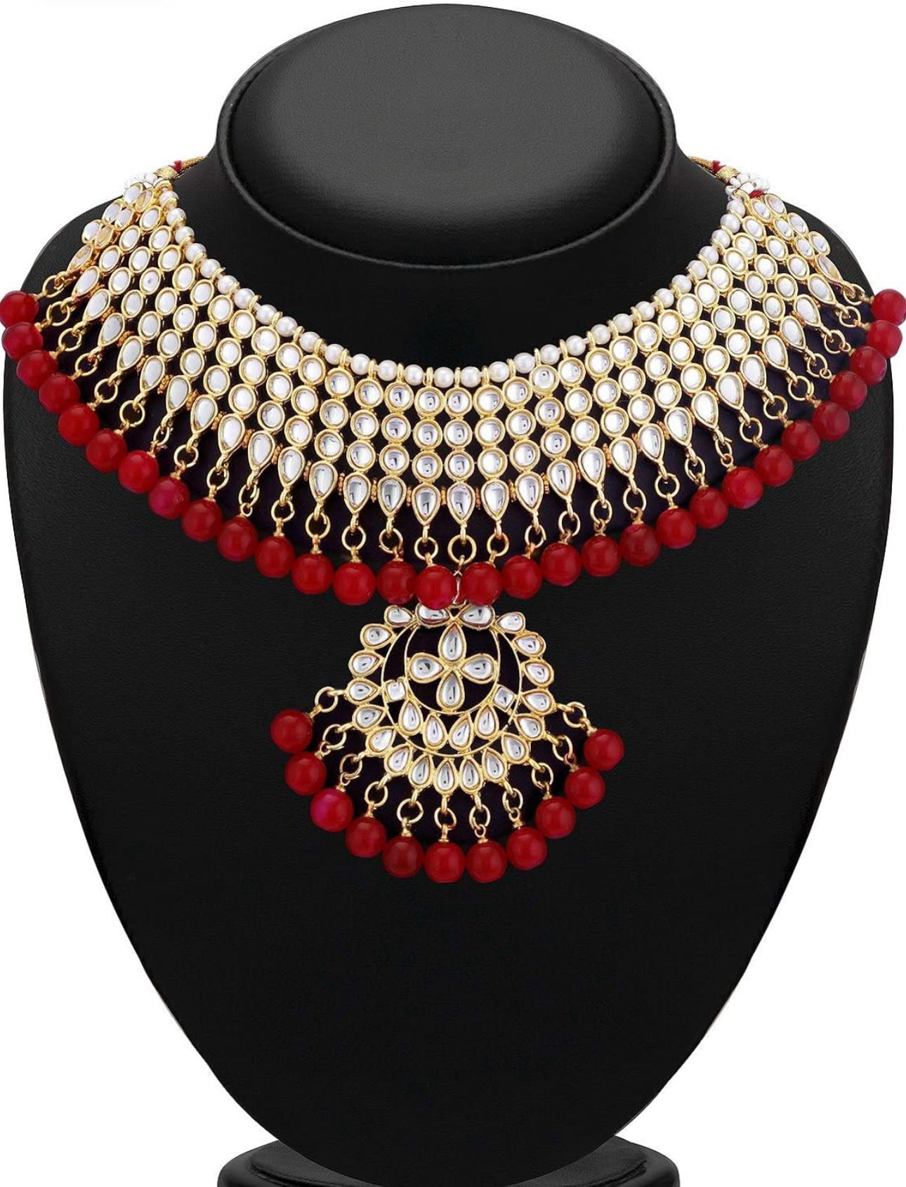 Kundan vergoldetes Halsketten-Set für Damen