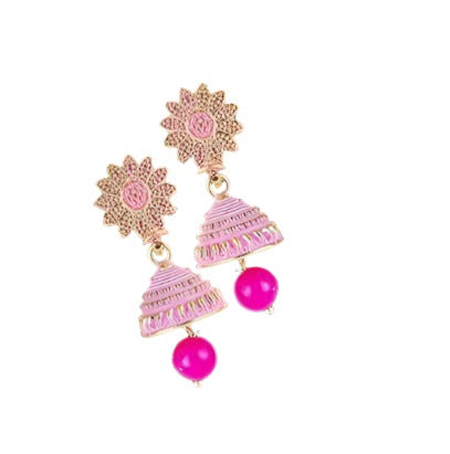 Meenakari Ethnic Antique South Indian  Peacock Jhumki For Women