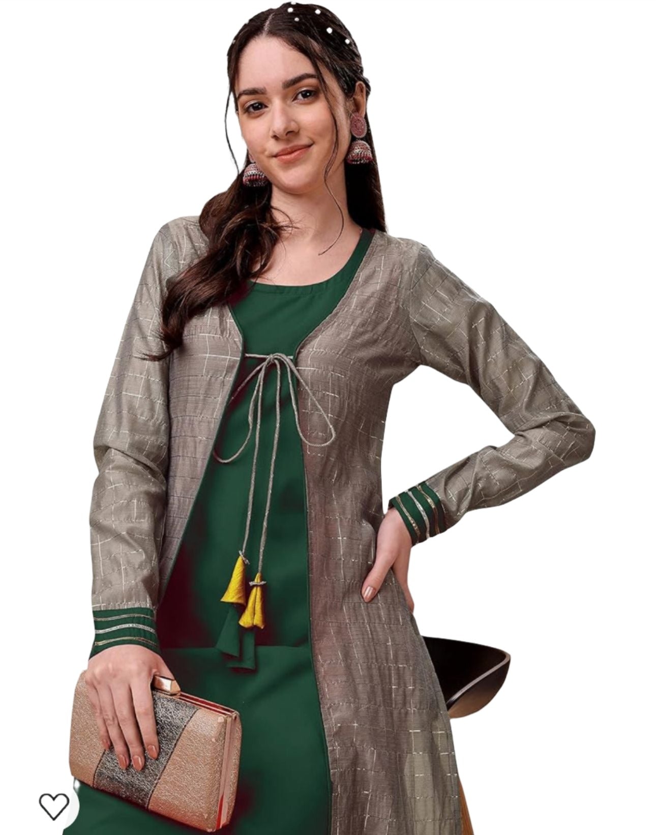Silk Blend Kurta Palazzo Ethnic Jacket Set In Germany