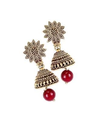 Meenakari Ethnic Antique South Indian  Peacock Jhumki For Women