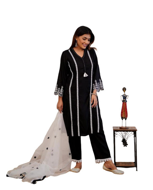 Kurta With Pant And Dupatta In Germany - Neha Couture Indian Fashion