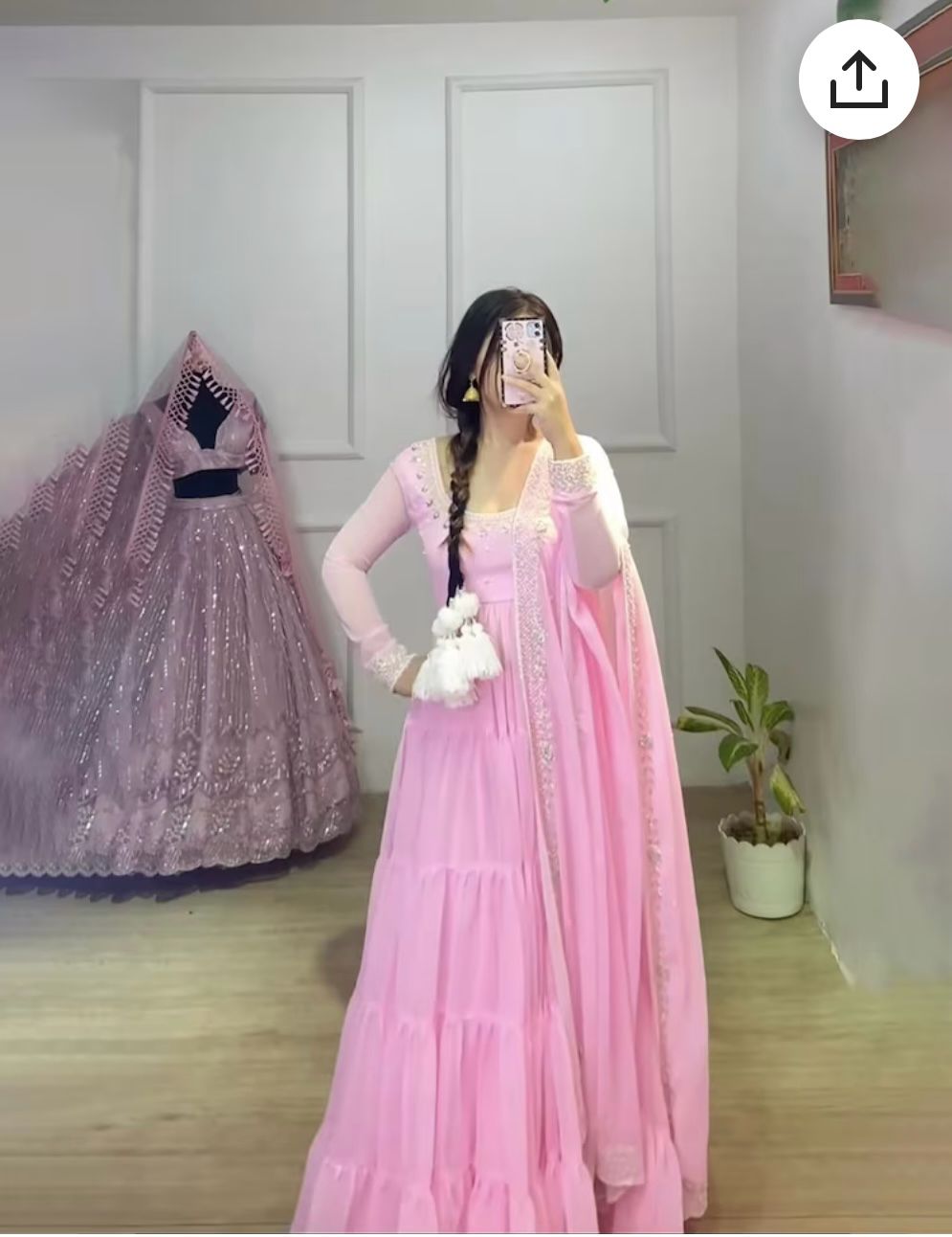 Pakistani Traditional Party Wear Long Gown