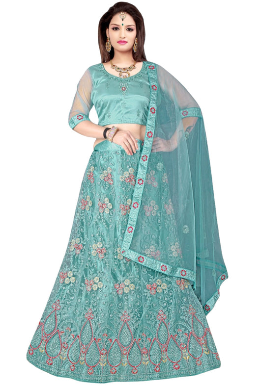 Complete Stitched Embroidered  Lehenga Choli In Germany (Light Green)