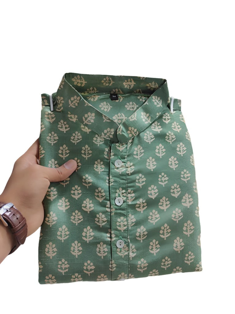 Mens Wear Pure Silk Kurta and Pajama