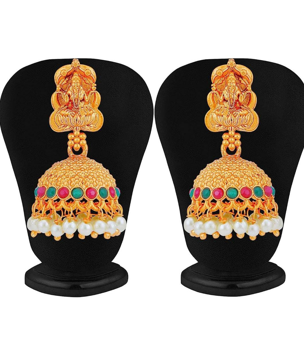 Gold Plated Temple Jewellery Goddess Laxmi Choker Necklace Set for Women