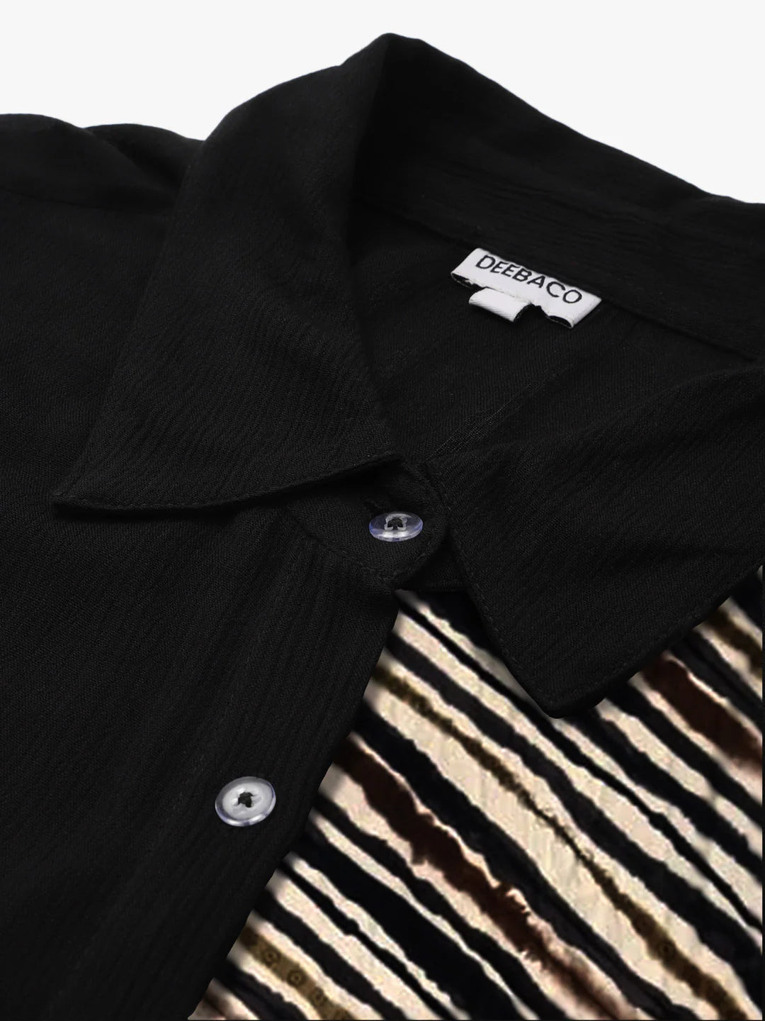 Women's Plus Size Black Diagonal Striped Shirt Dress in Germany