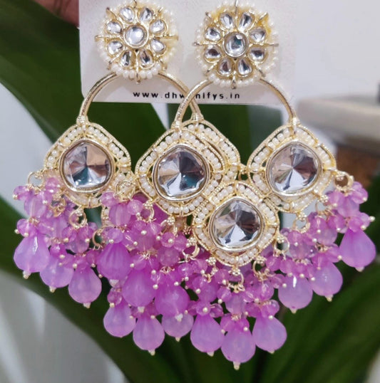 Gold-Plated Contemporary Chandbalis Earrings