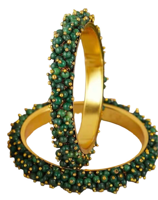 Set of 2 Embellished Gold-Plated Bangles