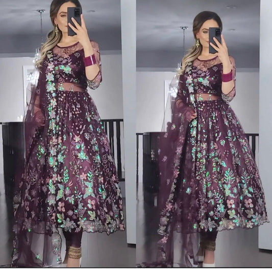 Net Long Gown(Anarkali Gown)