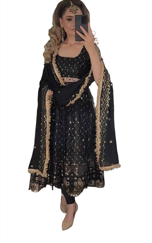 Pakistani Designer Partywear Heavy Work Anarkali