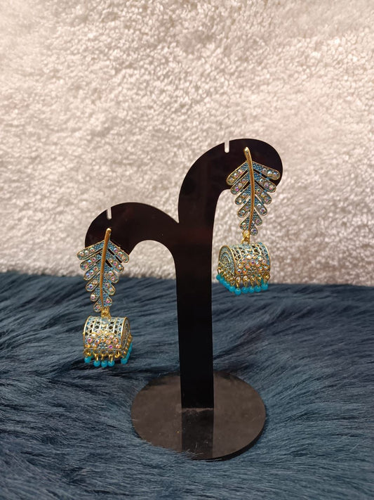 Women Gold-Toned & Jali Style Drop Earrings
