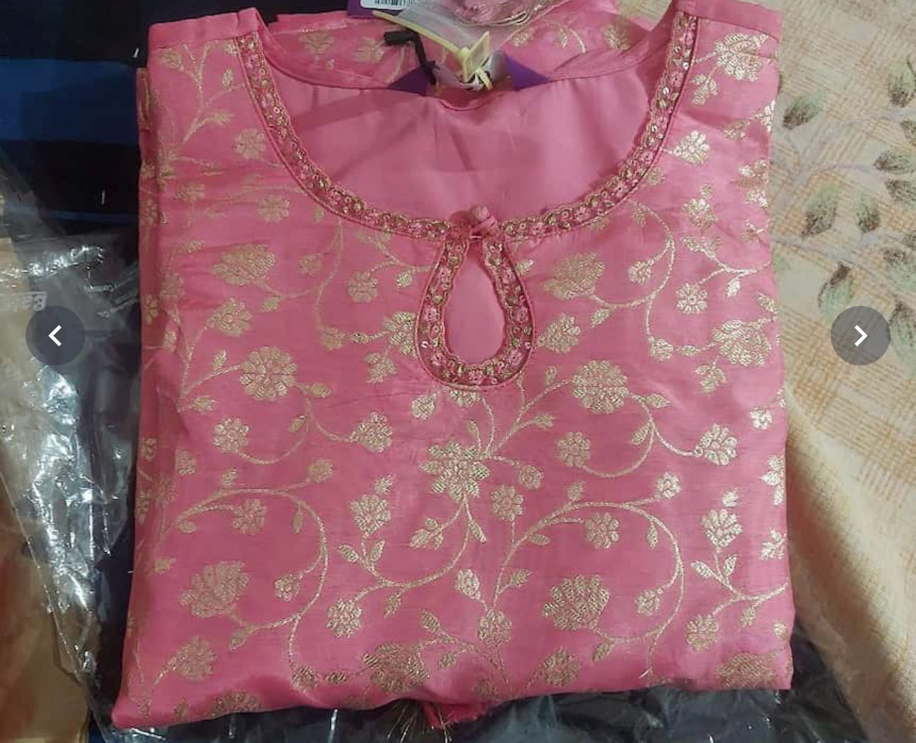 Pink Zari Kurta with Palazzos & With Dupatta