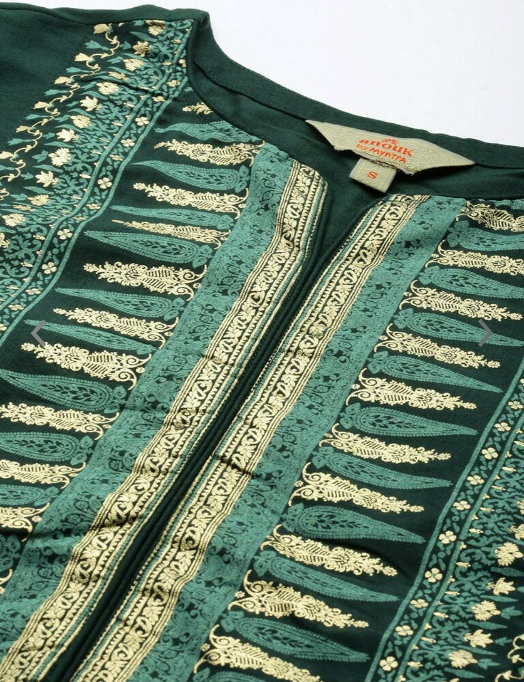 Women Green Ethnic Motifs Printed Regular Kurta with Trousers