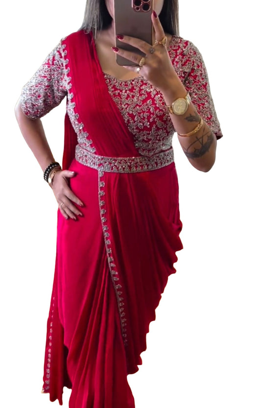 Ready To Wear Saree With Stitched Blouse In Germany - Neha Couture Indian Fashion