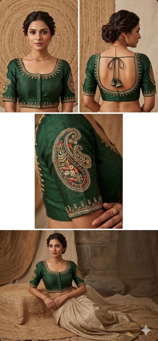 Dark Green Party wear heavy blouse in Berlin