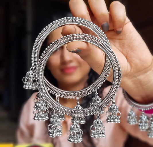 Jhumki Oxidised Bangles- 2.4 size