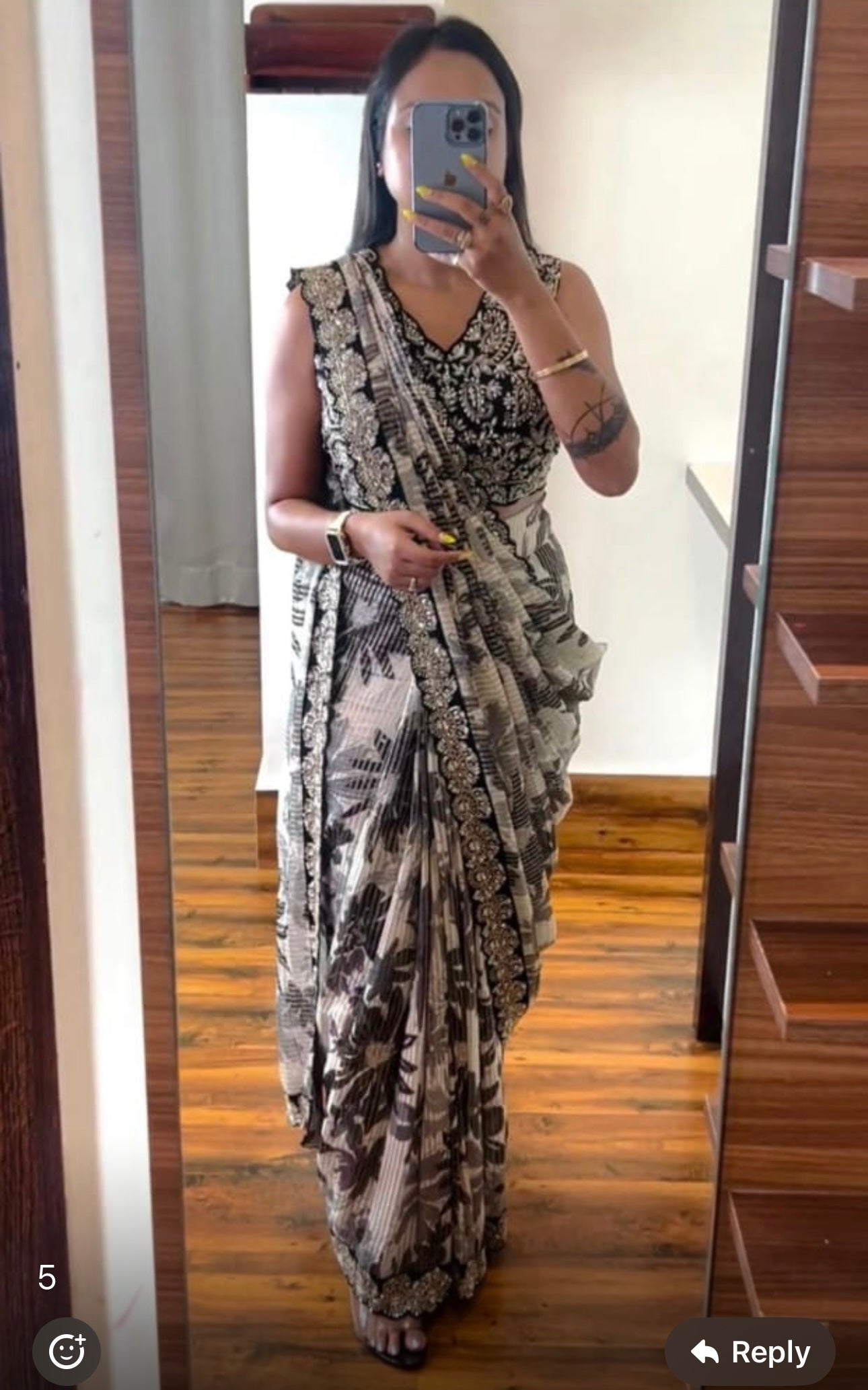 Ready to wear Saree with stitched blouse