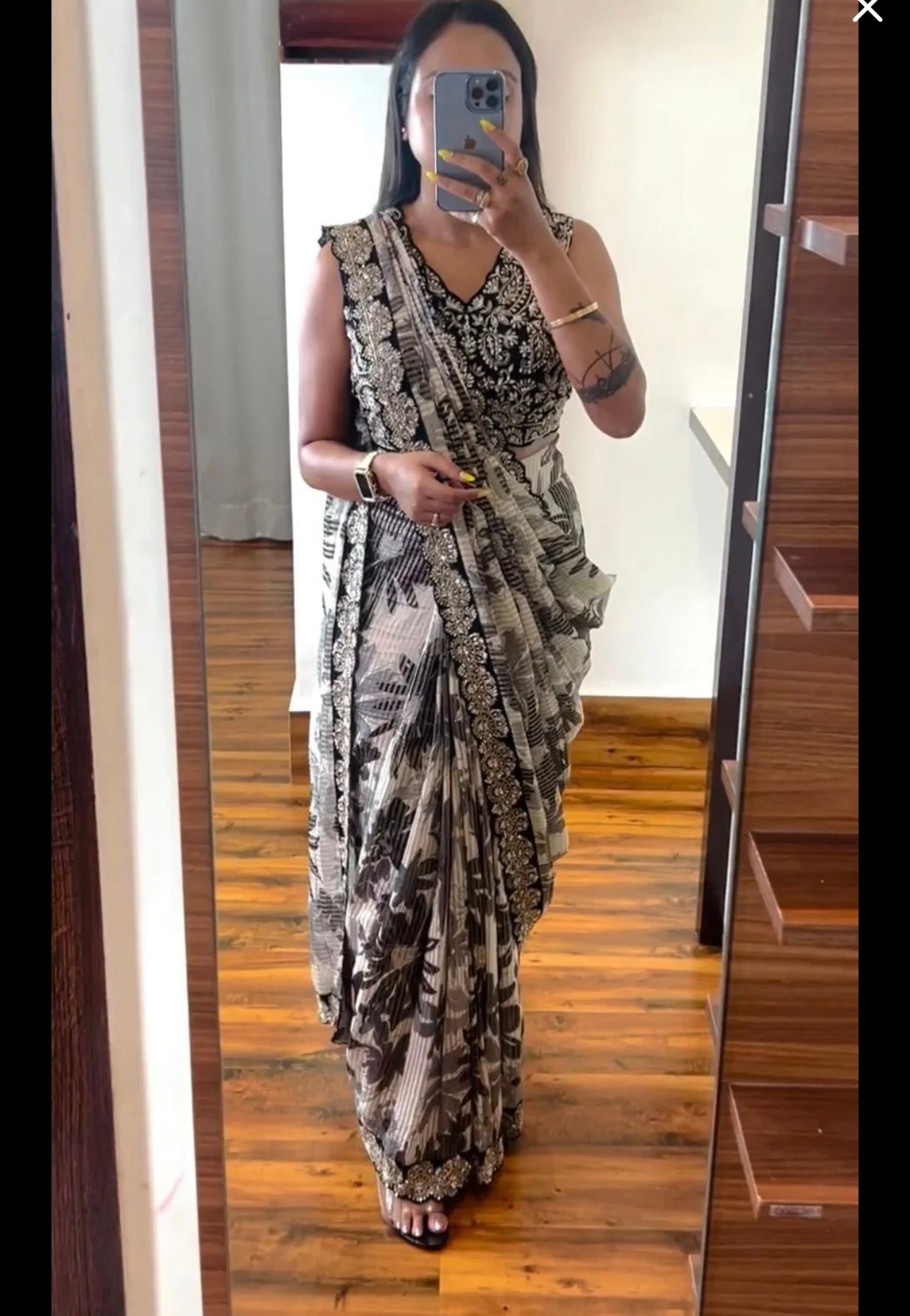 Ready to wear Saree with stitched blouse