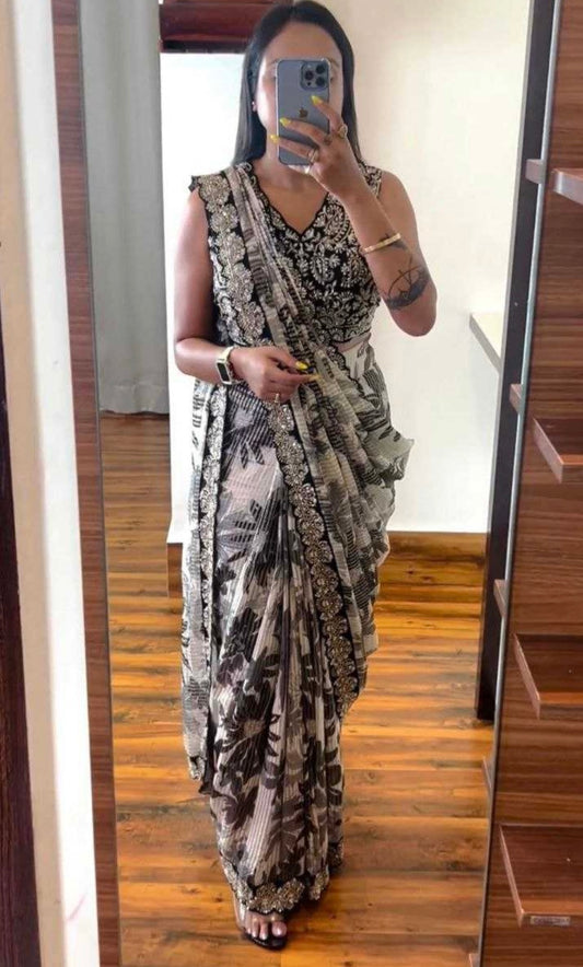 Ready to wear Saree with stitched blouse