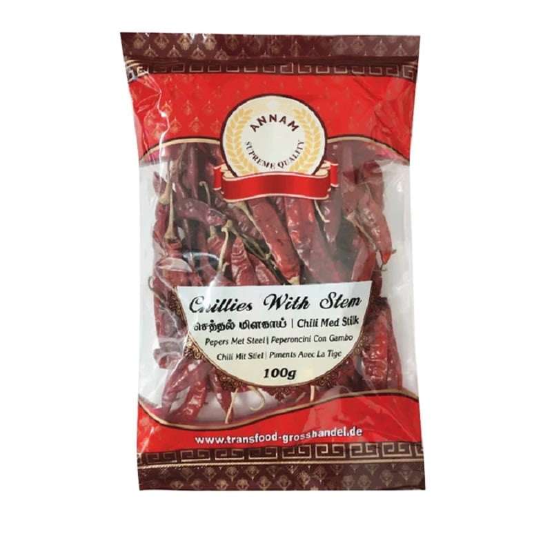 Annam Whole Dry Red Chilli with stem 100g