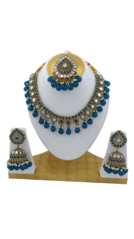 Mirror Necklace Earring with Mangtika in berlin