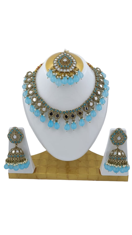 Mirror Necklace Earring with Mangtika in berlin