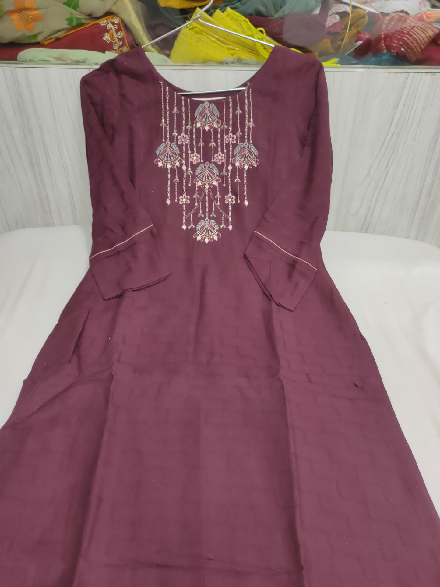 Cotton Rayon kurti with Handwork Embroidery in Munich