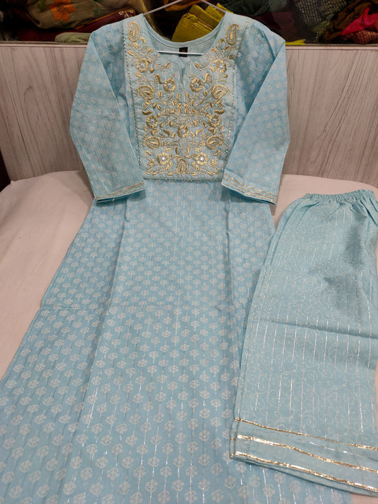 Cotton Rayon handwork and embroidery Kurta set in Berlin