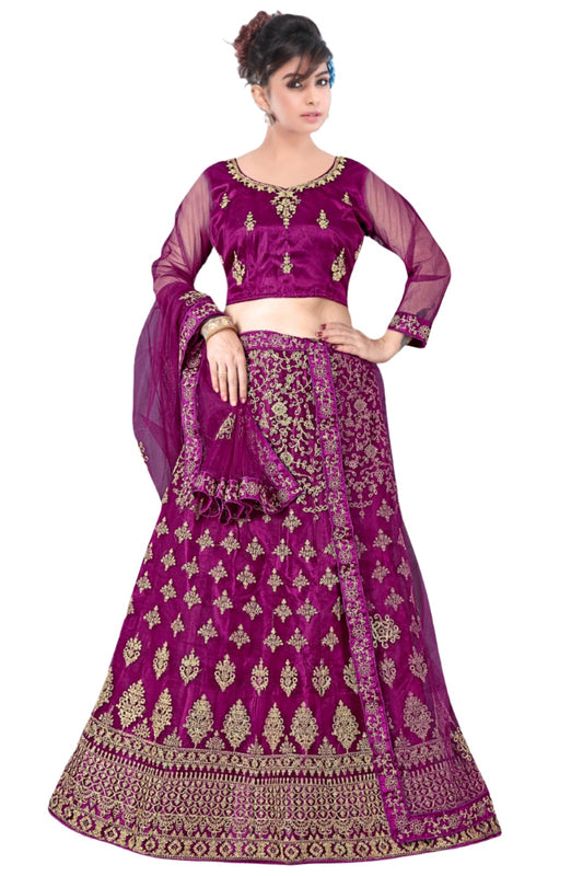 Titel: - Komplett besticktes Lehenga Choli in Deutschland (Rani Pink)/Braut-Lehenga in Deutschland