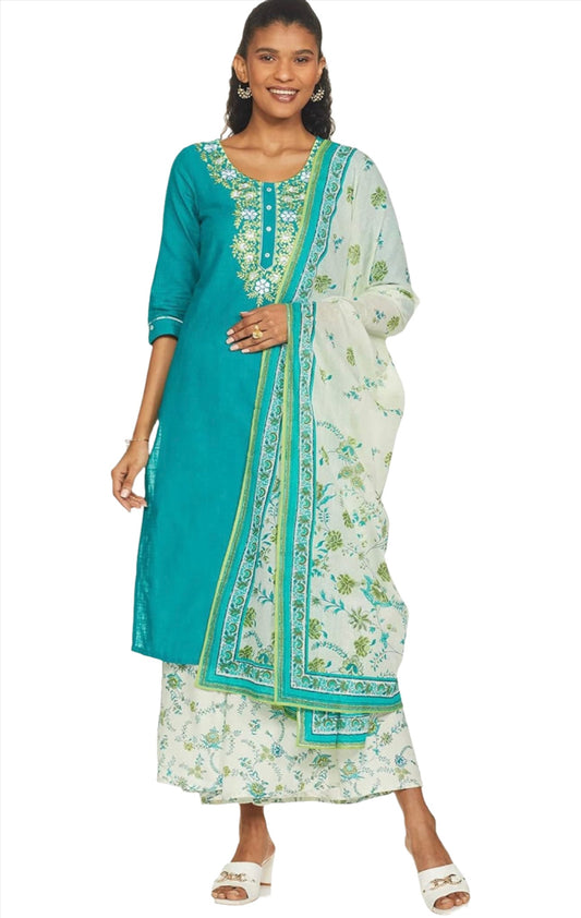 Cotton solid Round Neck  kurta  set in berlin