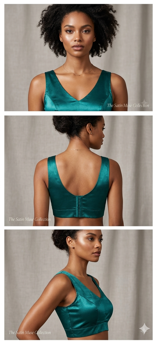 Teal satin Silk Readymade Blouse Fancy Sleeveless trendig Shining for Women in Germany