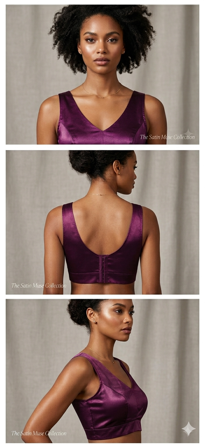 Purple Satin Silk Readymade Blouse Fancy Sleeveless trendig Shining for Women in Germany